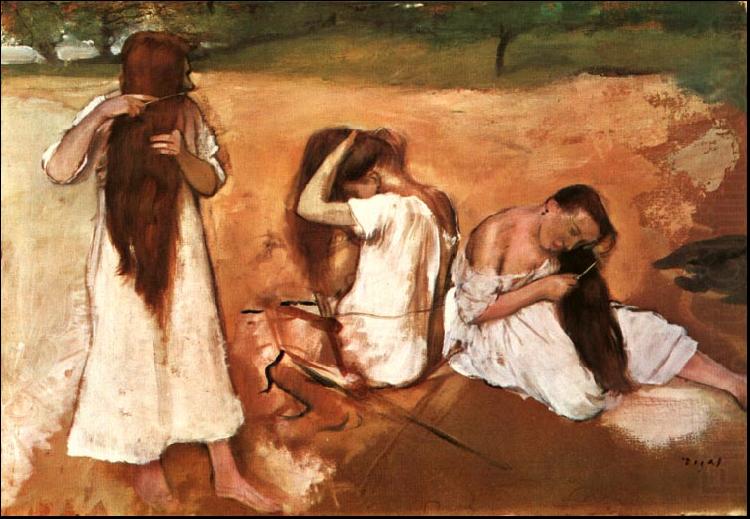 Three Women Combing their Hair, Edgar Degas